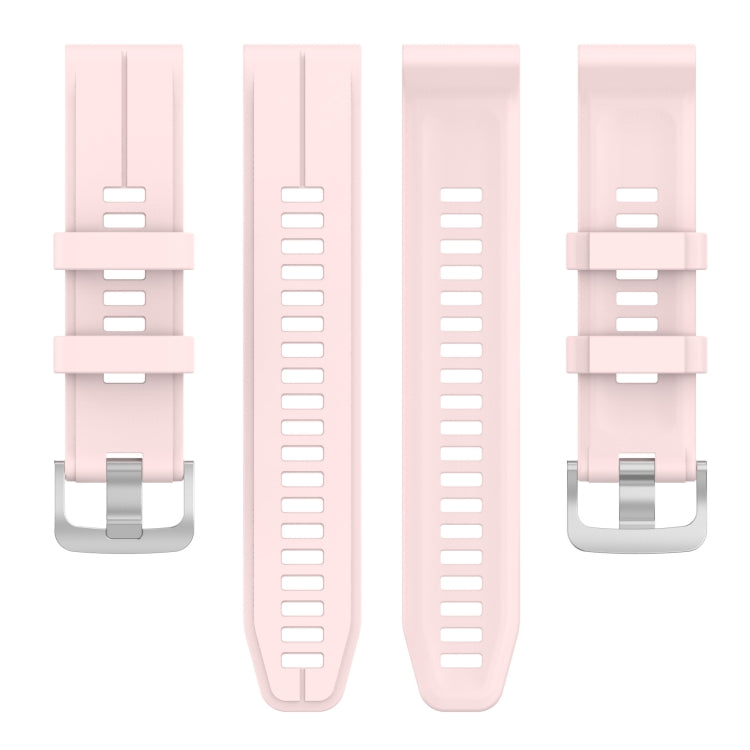For  Garmin Descent G1 Solar Letel 22mm Solid Color Silicone Watch Band(Pink)
