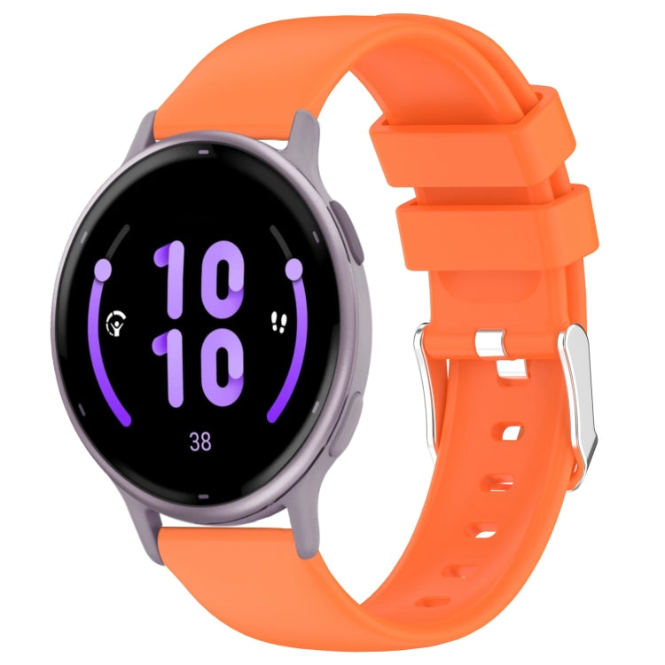 Compatible with Garmin Vivoactive 5 20mm Smooth Solid Color Silicone Watch Band(Orange)