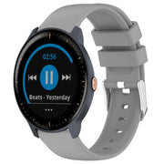Compatible with Garmin Vivoactive3 Music 20mm Smooth Solid Color Silicone Watch Band(Grey)