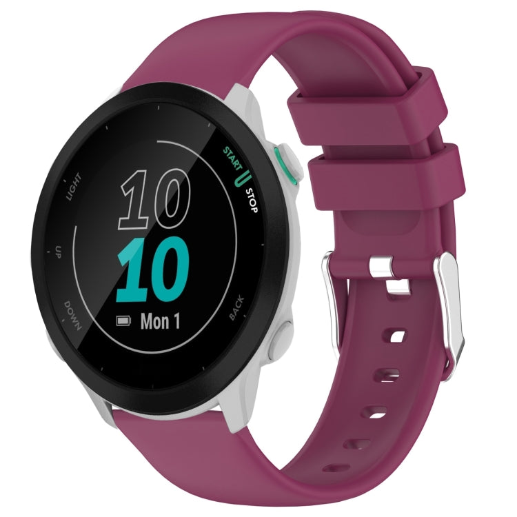 Compatible with Garmin Compatible witherunner 55 20mm Smooth Solid Color Silicone Watch Band(Burgundy)