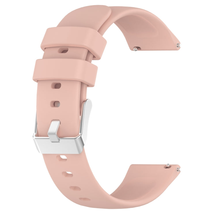Compatible with Garmin Compatible witherunner 645 Music 20mm Smooth Solid Color Silicone Watch Band(Pink)