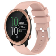 Compatible with Garmin Compatible witherunner 645 Music 20mm Smooth Solid Color Silicone Watch Band(Pink)