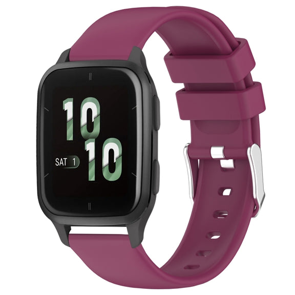 Compatible with Garmin Compatible witherunner Sq2 20mm Smooth Solid Color Silicone Watch Band(Burgundy)
