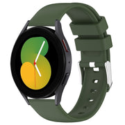 For Samsung Galaxy Watch 5  44mm 20mm Smooth Solid Color Silicone Watch Band(Army Green)