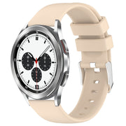 For Samsung  Galaxy Watch 4 Classic 42mm 20mm Smooth Solid Color Silicone Watch Band(Beige)