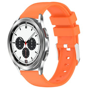 For Samsung  Galaxy Watch 4 Classic 42mm 20mm Smooth Solid Color Silicone Watch Band(Orange)