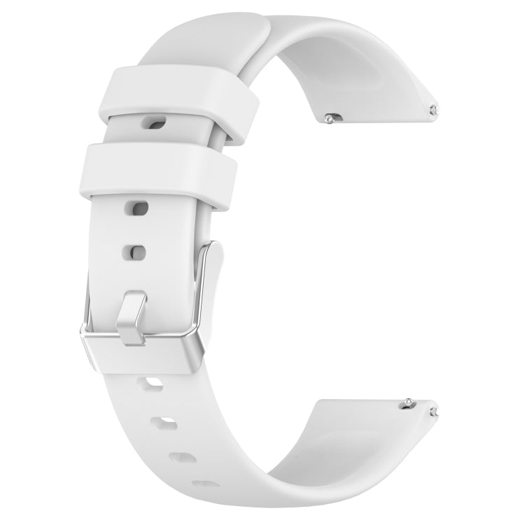 For Samsung Galaxy Watch 42mm 20mm Smooth Solid Color Silicone Watch Band(White)