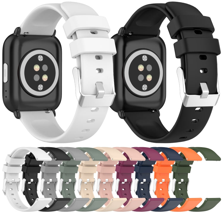 For Samsung Galaxy watch 5 Pro Golf Edition 20mm Smooth Solid Color Silicone Watch Band(Orange)