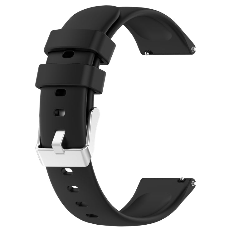 For Huawei Watch GT4 41mm 20mm Smooth Solid Color Silicone Watch Band(Black)