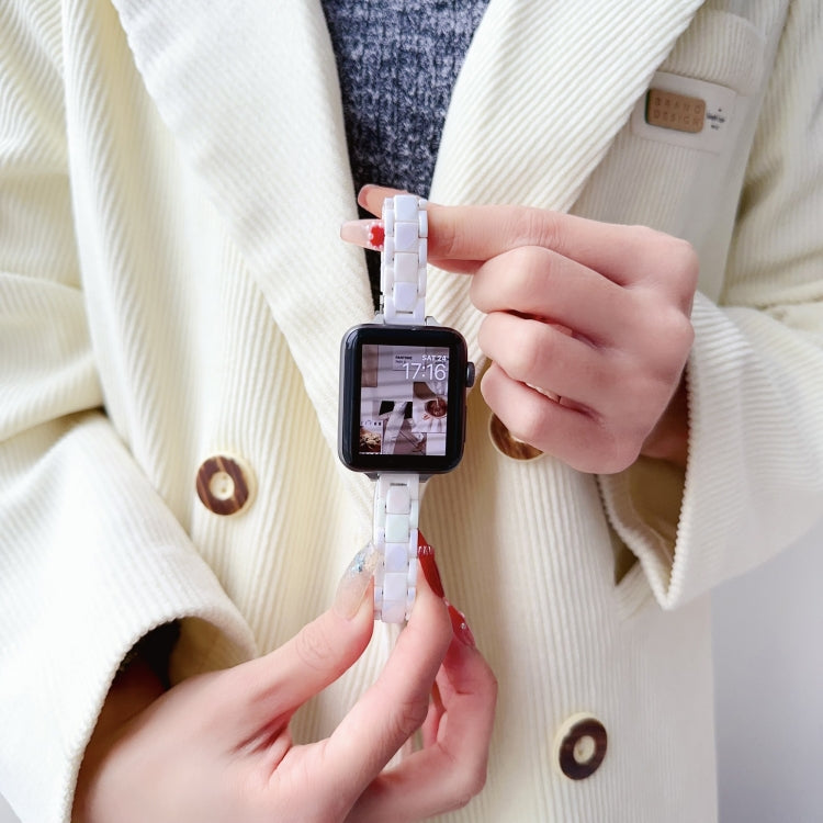 For Apple Watch Series 9 41mm Laser PC Colorful 12mm Slim Watch Band(White)