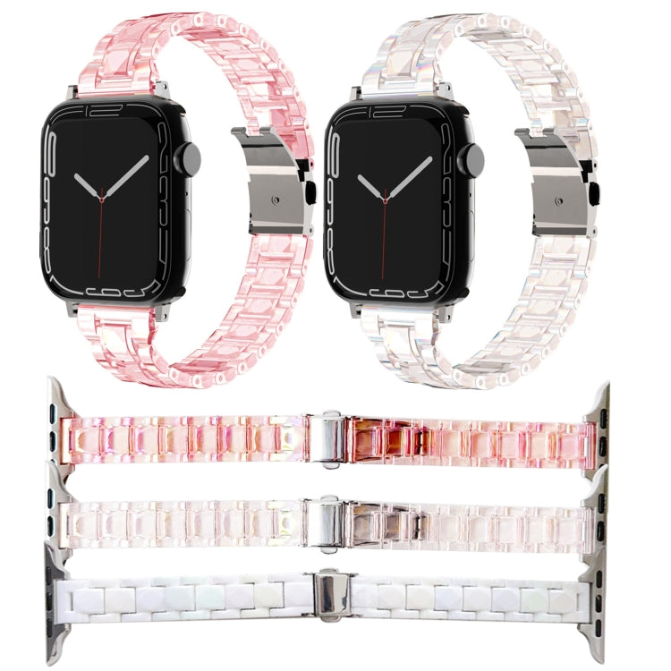 For Apple Watch Series 8 45mm Laser PC Colorful 12mm Slim Watch Band(White)