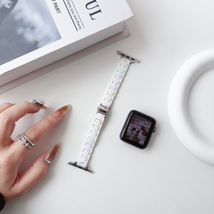 For Apple Watch Series 8 41mm Laser PC Colorful 12mm Slim Watch Band(Transparent)