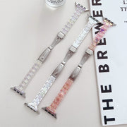 For Apple Watch Series 8 41mm Laser PC Colorful 20mm Slim Watch Band(White)