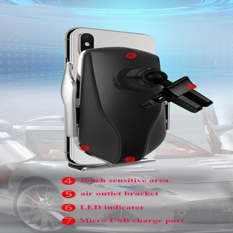 R1 Intelligent Infrared Sensor Car Wireless Charger(Silver)