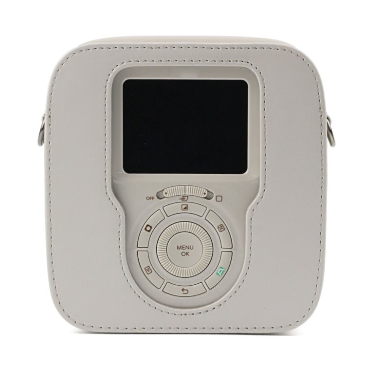 Full Body Camera PU Leather Case Bag with Strap for Fujifilm Instax Square SQ20(White)