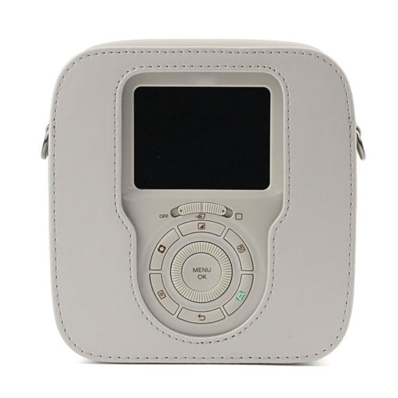 Full Body Camera PU Leather Case Bag with Strap for Fujifilm Instax Square SQ20(White)