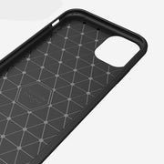 For iPhone 11 Brushed Texture Carbon Fiber TPU Case (Black)