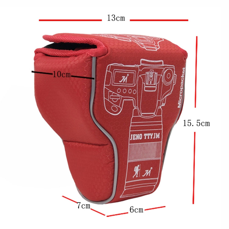 Water-resistant Camera Bag Case Cover for Canon EOS M100 / M50 / M10 / M6 / M5 / M3(Red)