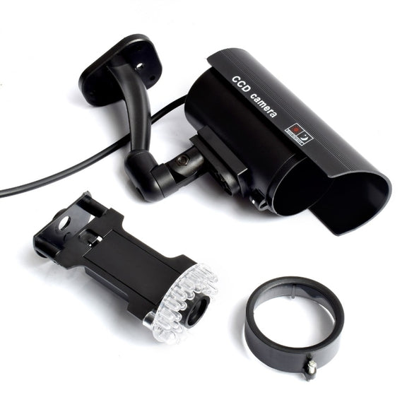 IP66 Water-resistant Dummy CCTV Camera With Flashing LED For Realistic Looking for Security Alarm(Silver)