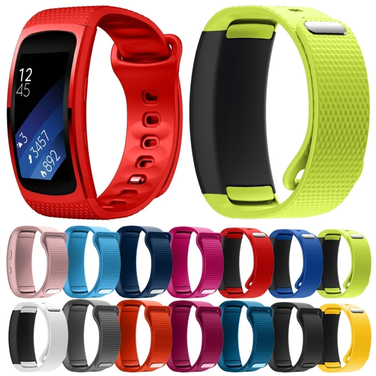 Silicone Watch Band for Samsung Gear Fit2 SM-R360, Wrist Strap Size:150-213mm(Black)