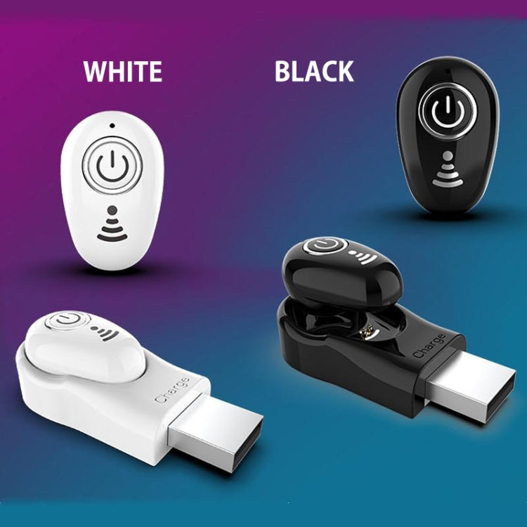 S650 Second Generation Mini Invisible Bluetooth Earphone with Microphone(White)