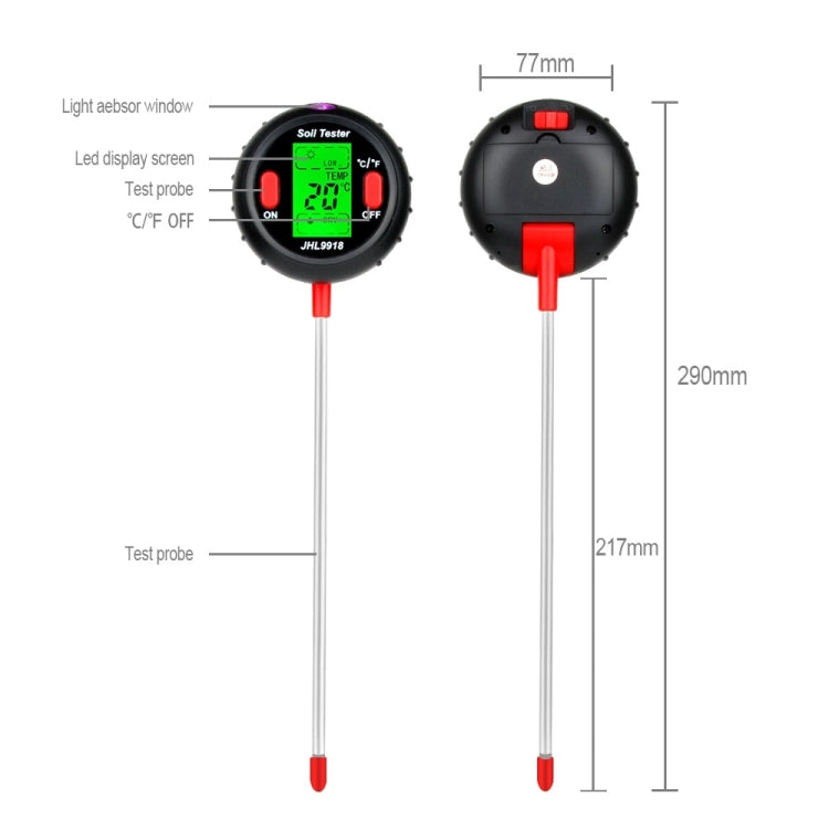 RZ104 Soil PH Meter Humidity Detector Digital PH Meter Soil Monitor PH Gardening Plant Soil Tester