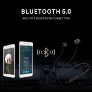 DM-22 Magnetic Bluetooth Earphone DM-22 Neckband Sport headset with Mic Wireless Handsfree Earphoness(Blue)