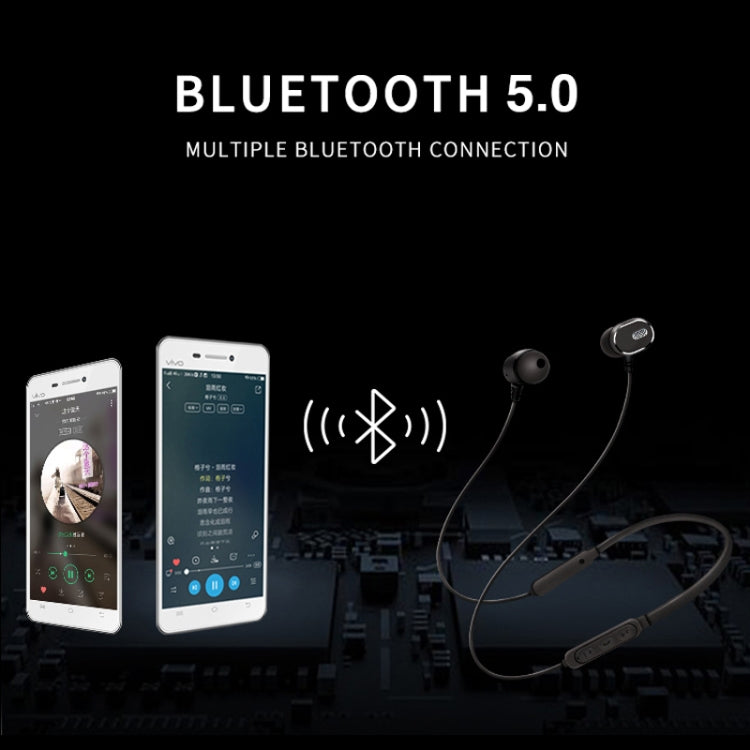 DM-22 Magnetic Bluetooth Earphone DM-22 Neckband Sport headset with Mic Wireless Handsfree Earphoness(White)
