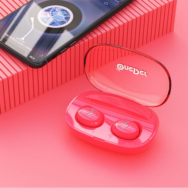 OneDer W12 Wireless Earphone with Water-resistant IPX5 HD Stereo Sound TWS Bluetooth Earphone(Red)