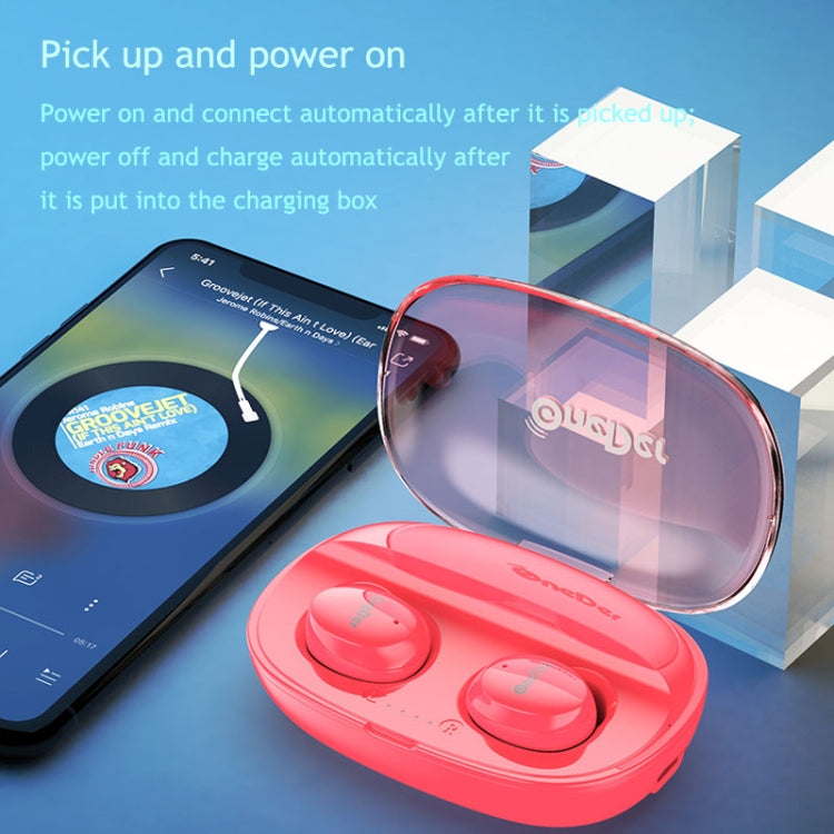 OneDer W12 Wireless Earphone with Water-resistant IPX5 HD Stereo Sound TWS Bluetooth Earphone(Red)