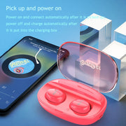 OneDer W12 Wireless Earphone with Water-resistant IPX5 HD Stereo Sound TWS Bluetooth Earphone(Red)