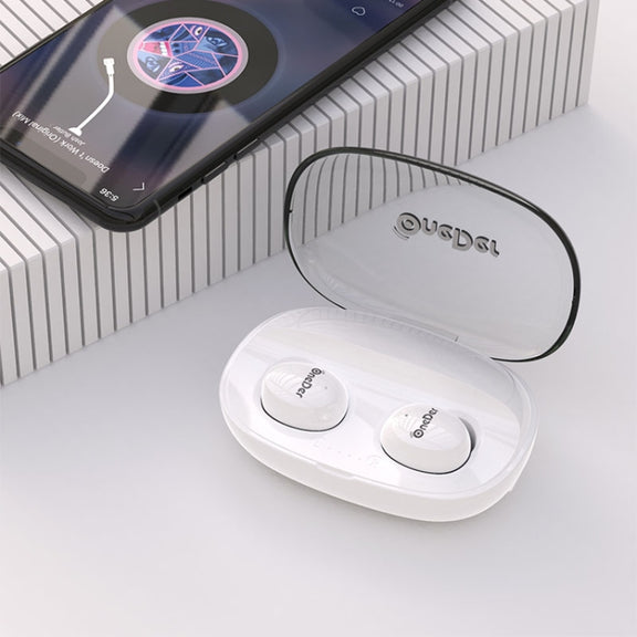 OneDer W12 Wireless Earphone with Water-resistant IPX5 HD Stereo Sound TWS Bluetooth Earphone(White)