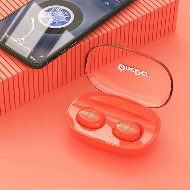 OneDer W12 Wireless Earphone with Water-resistant IPX5 HD Stereo Sound TWS Bluetooth Earphone(Orange)