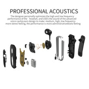K36 Stereo Wireless Bluetooth Headset Calls Remind Vibration Wear Clip Driver Auriculares Earphone(Black)