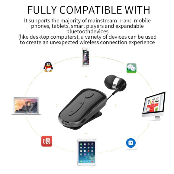 K36 Stereo Wireless Bluetooth Headset Calls Remind Vibration Wear Clip Driver Auriculares Earphone(Pink)