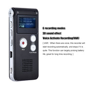 SK-012 8GB Voice Recorder USB Professional Dictaphone  Digital Audio With WAV MP3 Player VAR   Function Record(Grey)