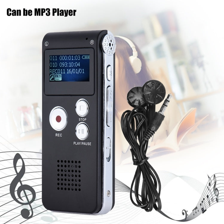 SK-012 8GB Voice Recorder USB Professional Dictaphone  Digital Audio With WAV MP3 Player VAR   Function Record(Grey)
