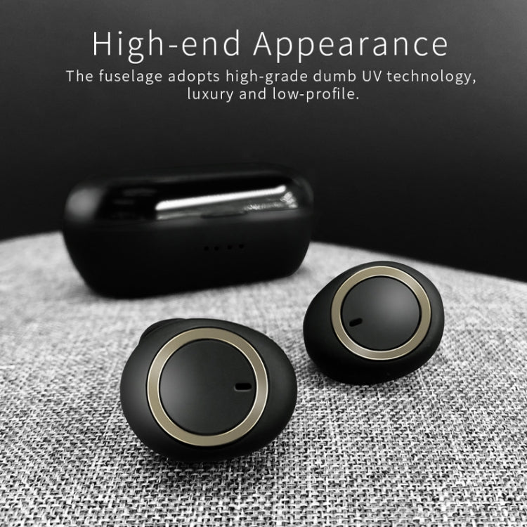 TWS-A1 TWS Bluetooth 5.0 Mini Invisible Sports Music Earphone with Charging Box & Microphone (Black)