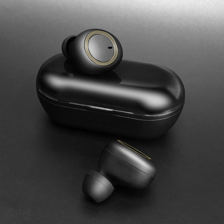 TWS-A1 TWS Bluetooth 5.0 Mini Invisible Sports Music Earphone with Charging Box & Microphone (Black)