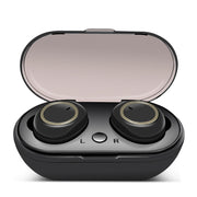 TWS-A1 TWS Bluetooth 5.0 Mini Invisible Sports Music Earphone with Charging Box & Microphone (Black)