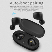 TWS-A1 TWS Bluetooth 5.0 Mini Invisible Sports Music Earphone with Charging Box & Microphone (Black)