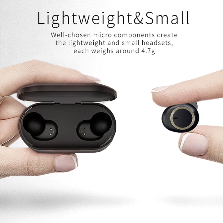 TWS-A1 TWS Bluetooth 5.0 Mini Invisible Sports Music Earphone with Charging Box & Microphone (Black)