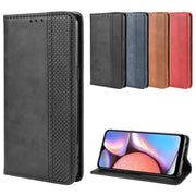 For Galaxy A10s Magnetic Buckle Retro Crazy Horse Texture Horizontal Flip Leather Case with Holder & Card Slots & Photo Frame(Black)