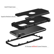 For iPhone 11 PC+ Silicone Three-piece Anti-drop Mobile Phone Protective Back Cover(Black)