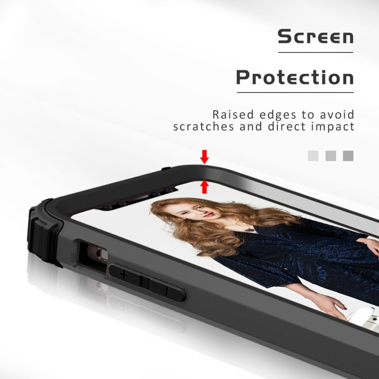 For iPhone 11 PC+ Silicone Three-piece Anti-drop Mobile Phone Protective Back Cover(Black)