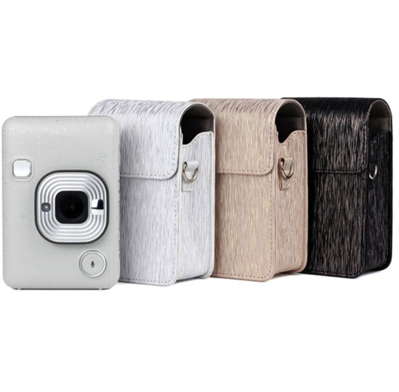 Richwell Brushed Camera Case PU Leather Case for Fujifilm Instax Mini Liplay Instant Camera(White)