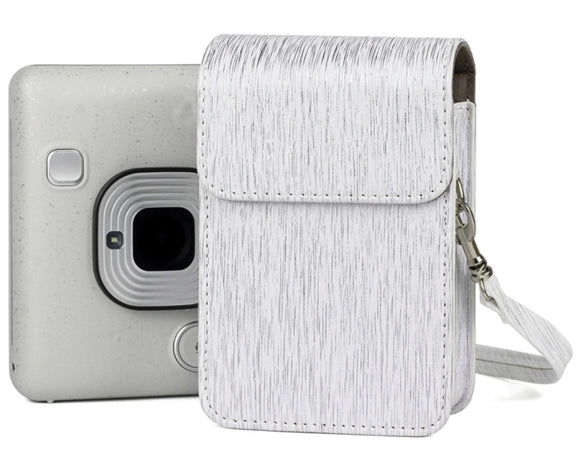 Richwell Brushed Camera Case PU Leather Case for Fujifilm Instax Mini Liplay Instant Camera(Gold)