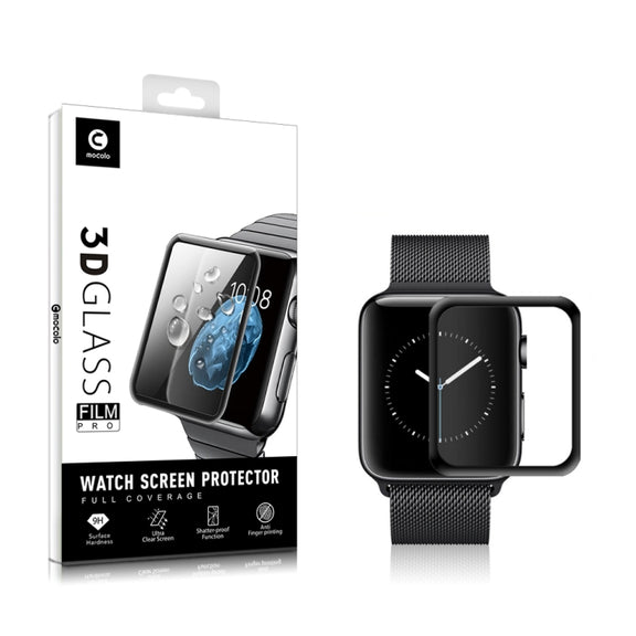 For  Apple Watch series 5 / 4 44mm 2pcs mocolo 0.33mm 9H 3D Round Edge Tempered Glass Film