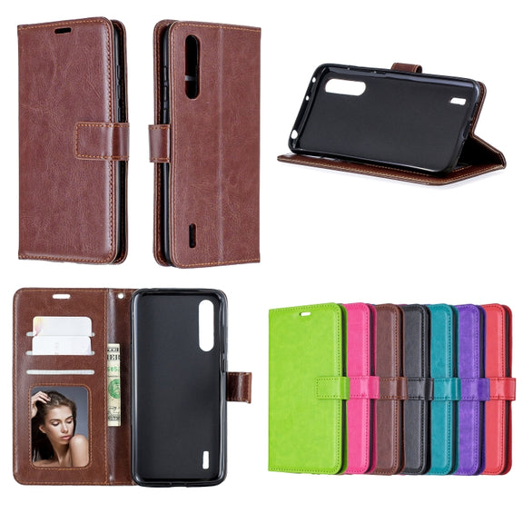 For Xiaomi Mi 9 Lite / CC9 Crazy Horse Texture Horizontal Flip Leather Case with Holder & Card Slots & Wallet & Photo Frame(Black)