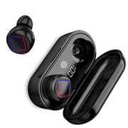 TWS Fingerprint Touch Bluetooth Headset LED Battery Display With Charging Bin(Black)